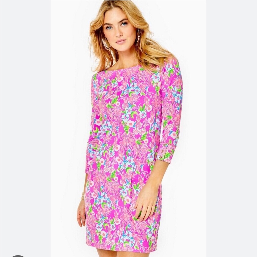 Lilly Pulitzer UPF50+ Sophie Dress in Amethyst Moms The Word, Size Medium. - Picture 2 of 12